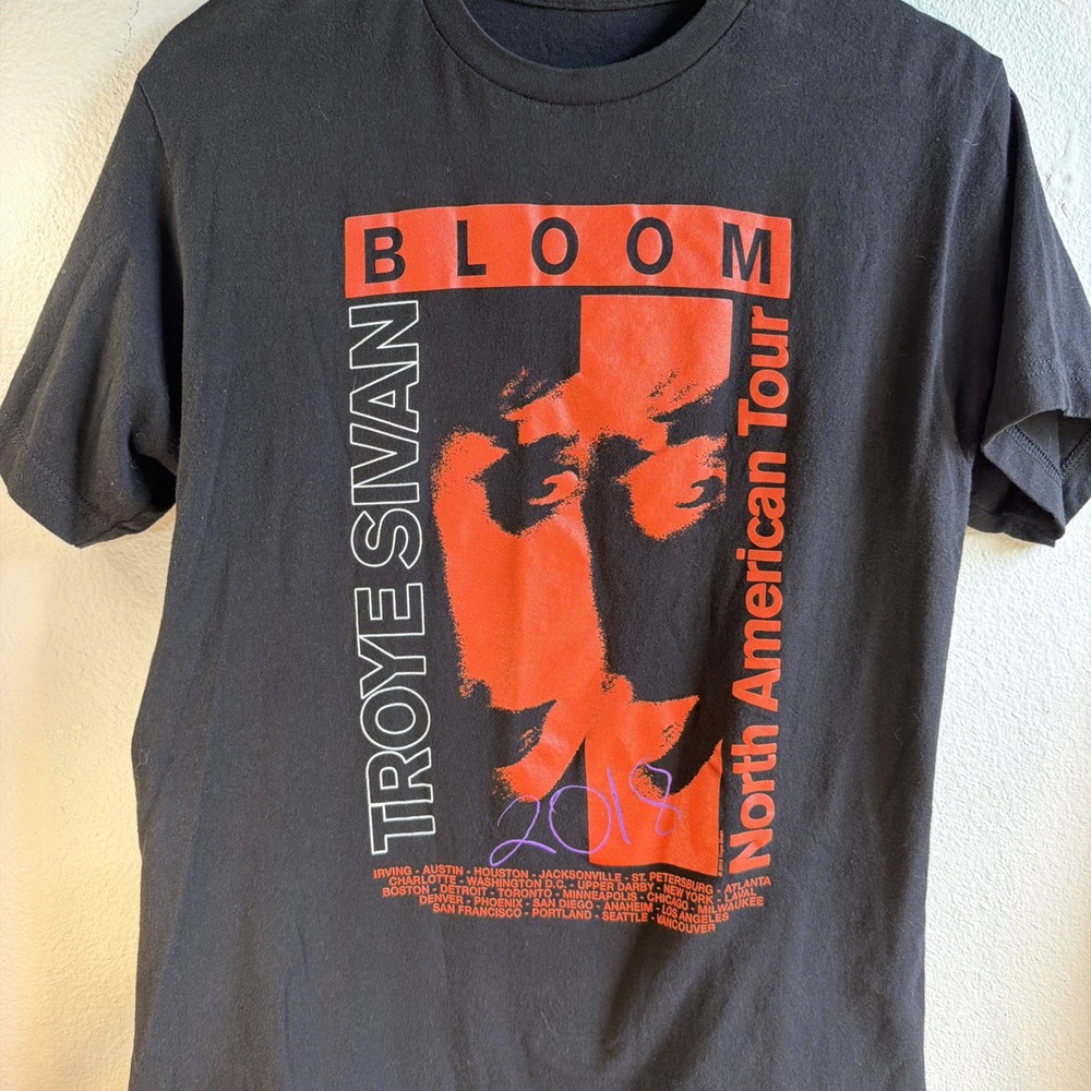 Troye Sivan Bloom Tour Shirt Men's M Black 2018 North American Concert Merch